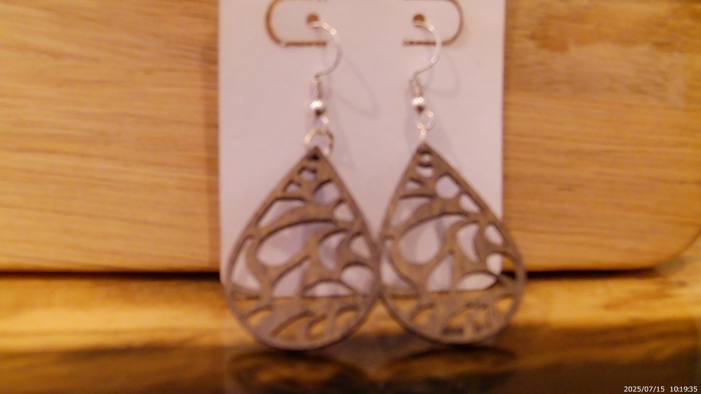 Teardrop Wooden Earrings