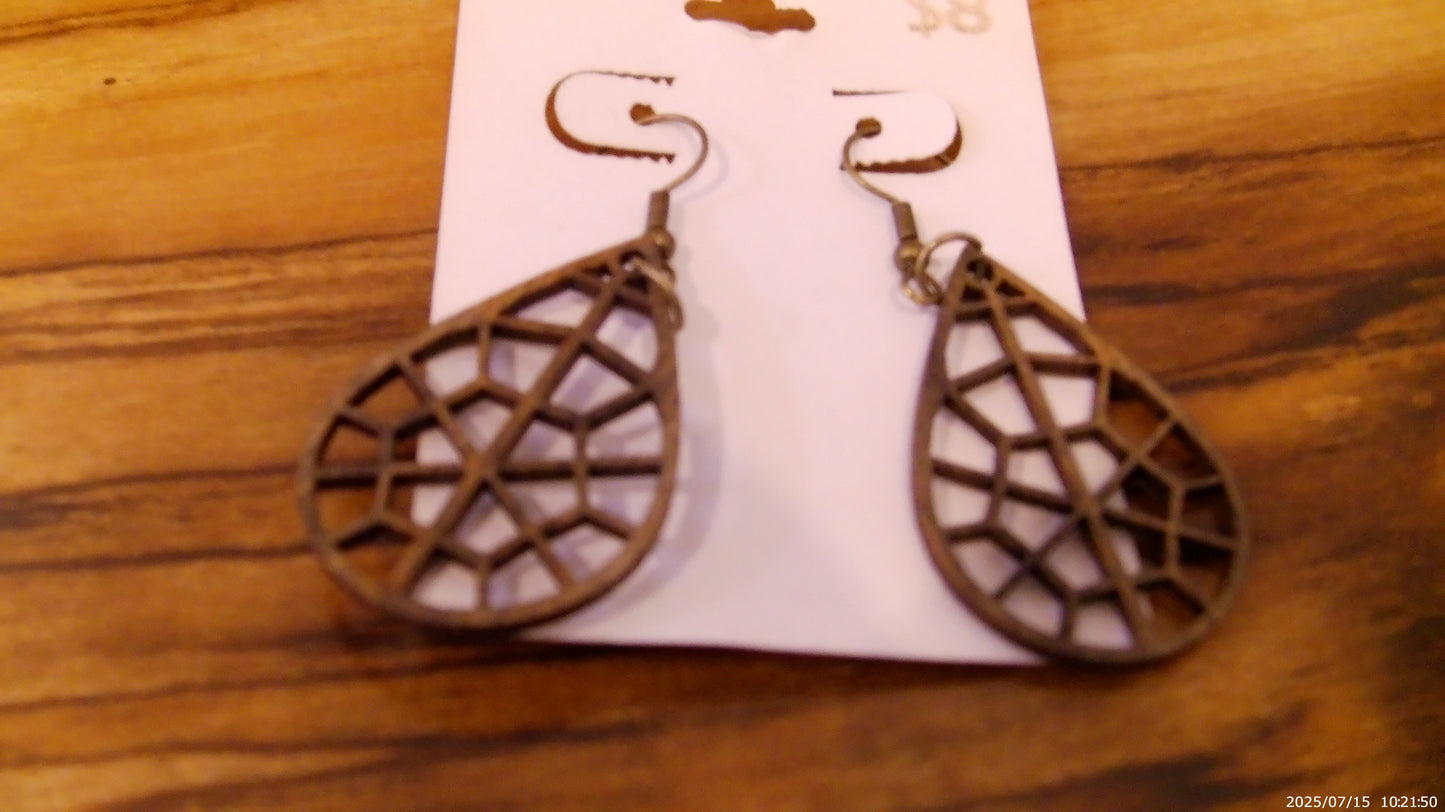 Teardrop Wooden Earrings