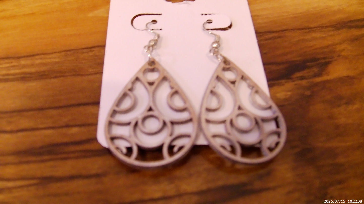 Teardrop Wooden Earrings