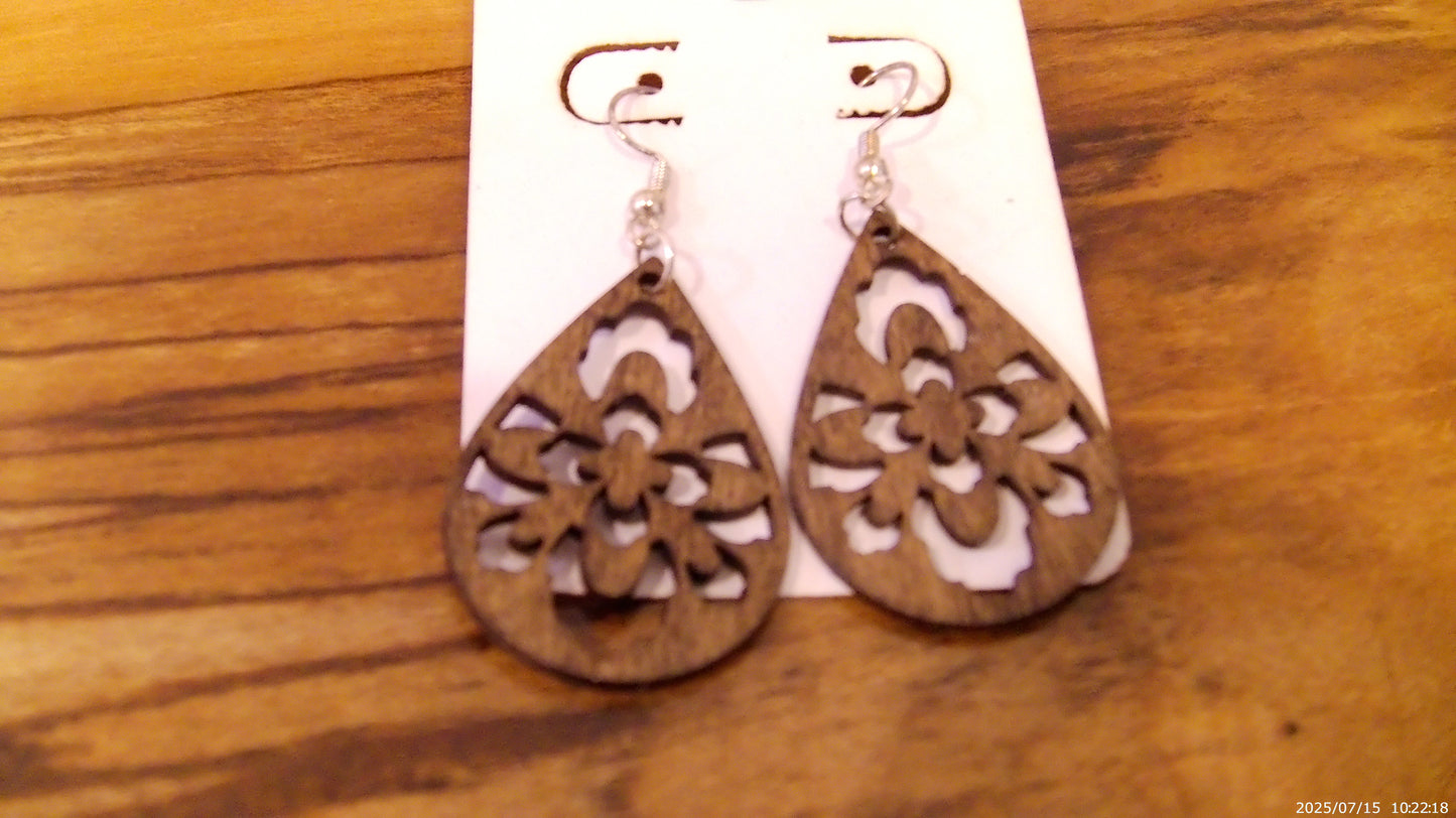 Teardrop Wooden Earrings