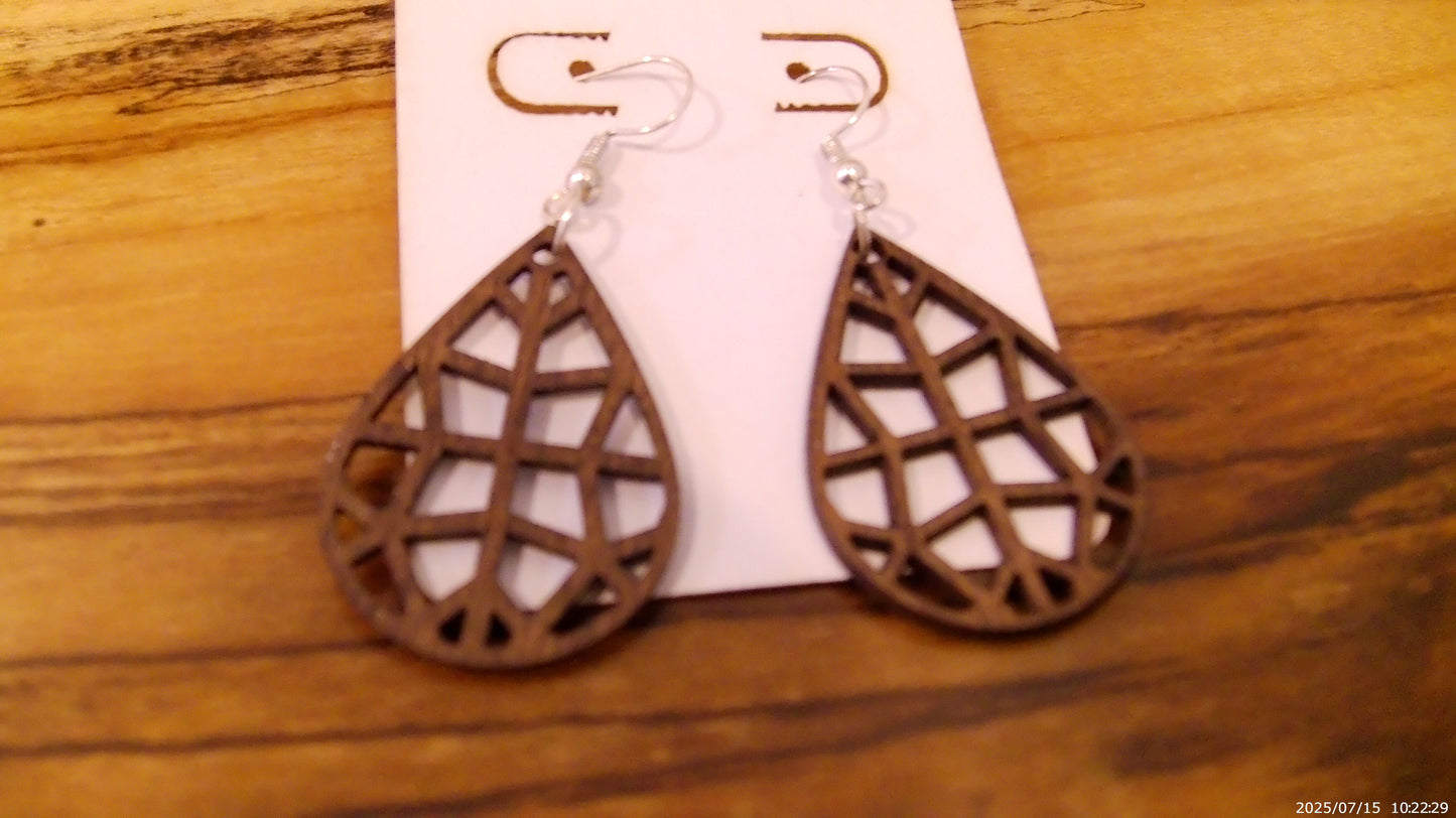 Teardrop Wooden Earrings