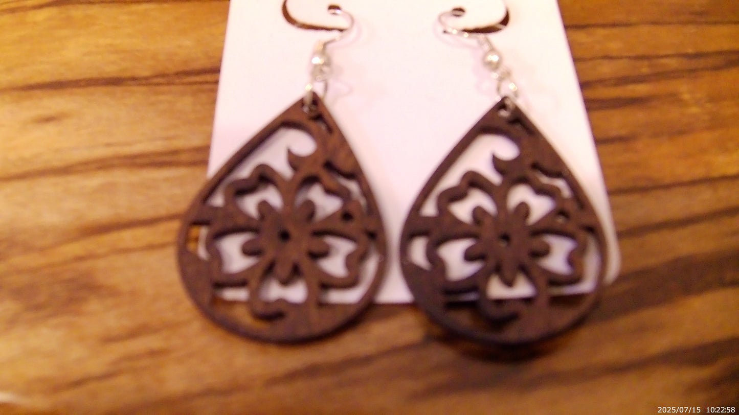 Teardrop Wooden Earrings