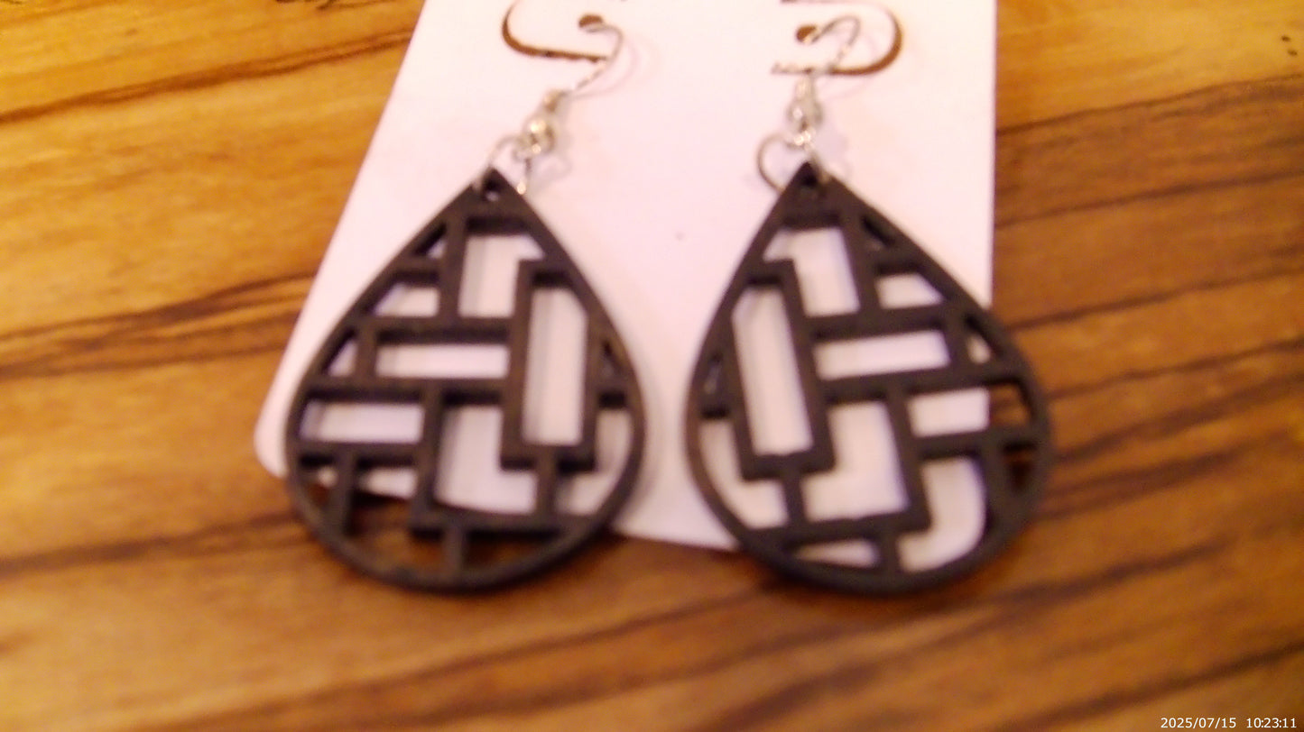 Teardrop Wooden Earrings