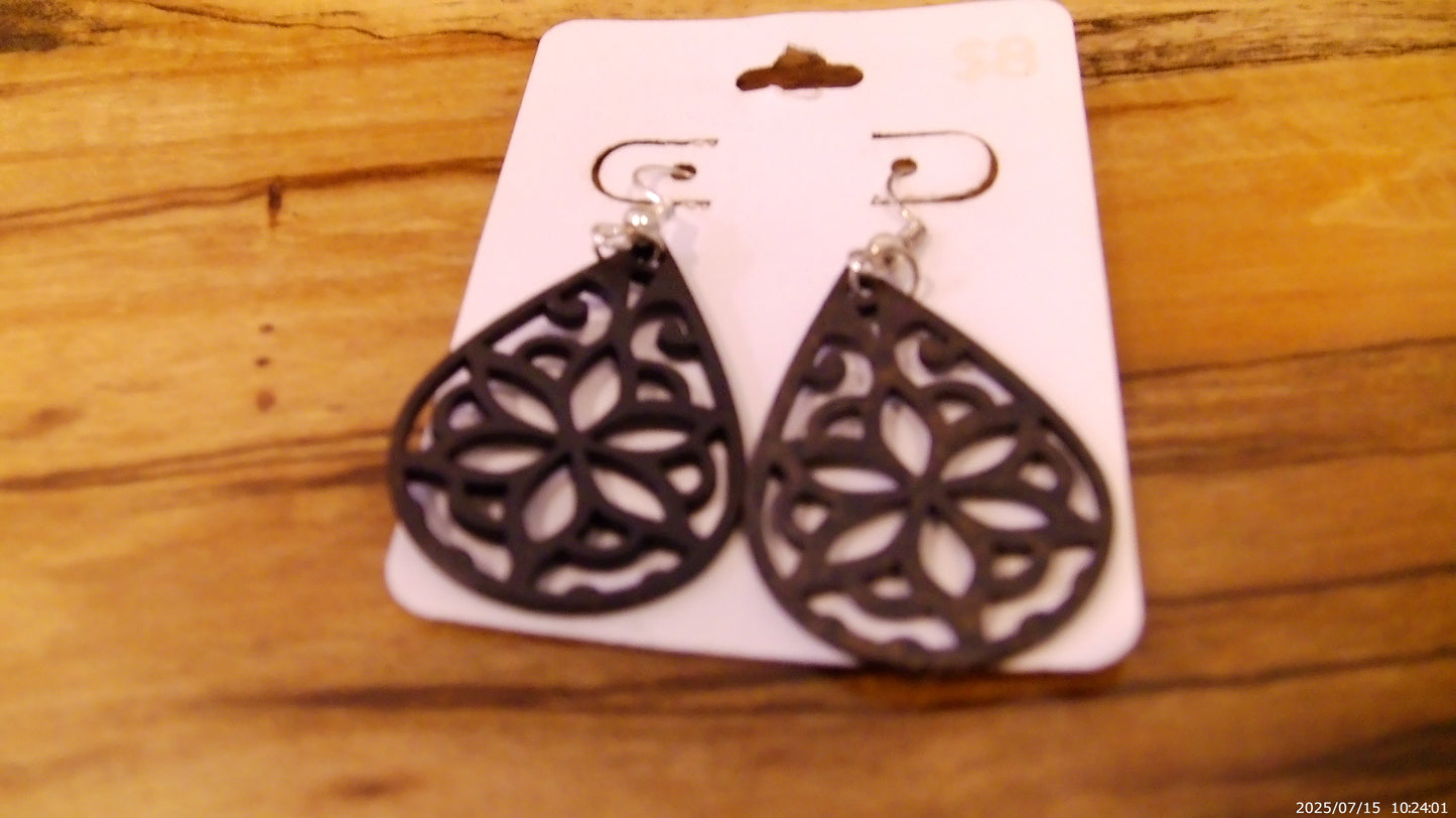 Teardrop Wooden Earrings
