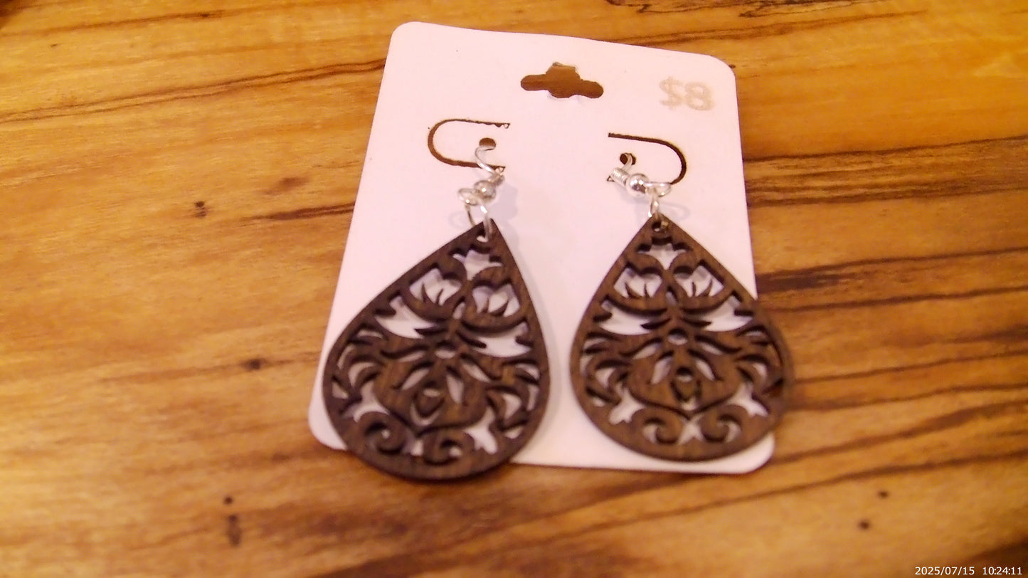 Teardrop Wooden Earrings