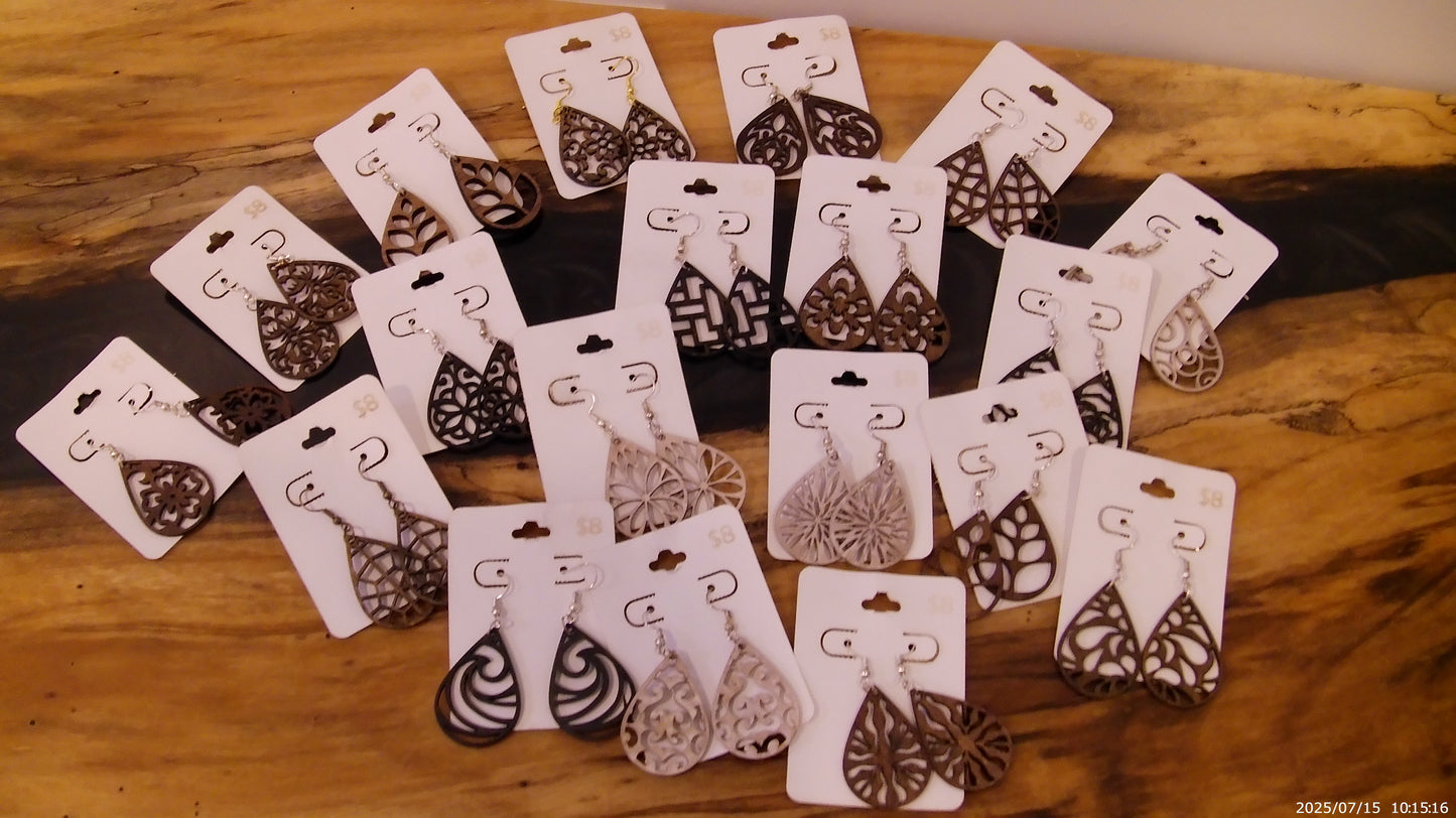 Teardrop Wooden Earrings
