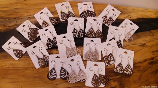 Teardrop Wooden Earrings