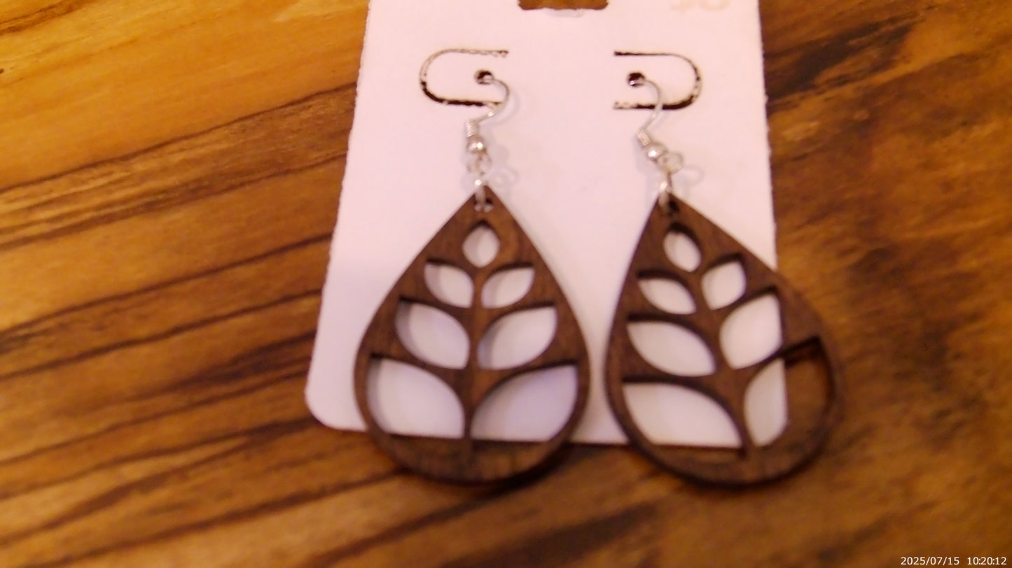 Teardrop Wooden Earrings