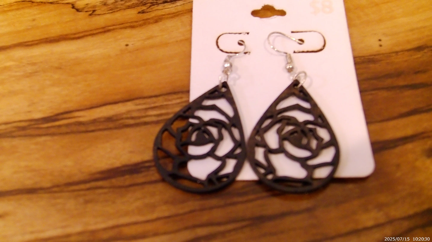 Teardrop Wooden Earrings