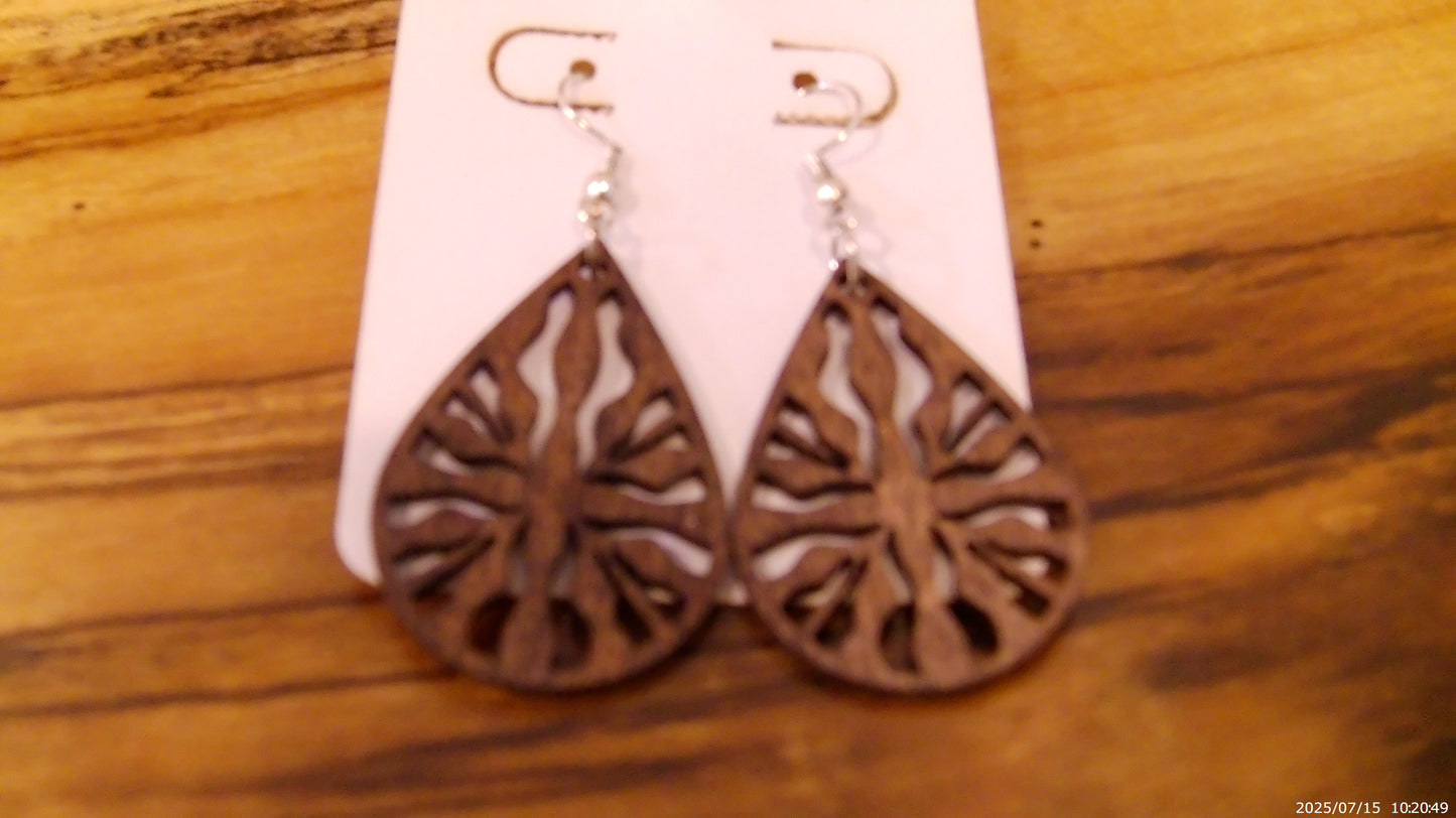 Teardrop Wooden Earrings