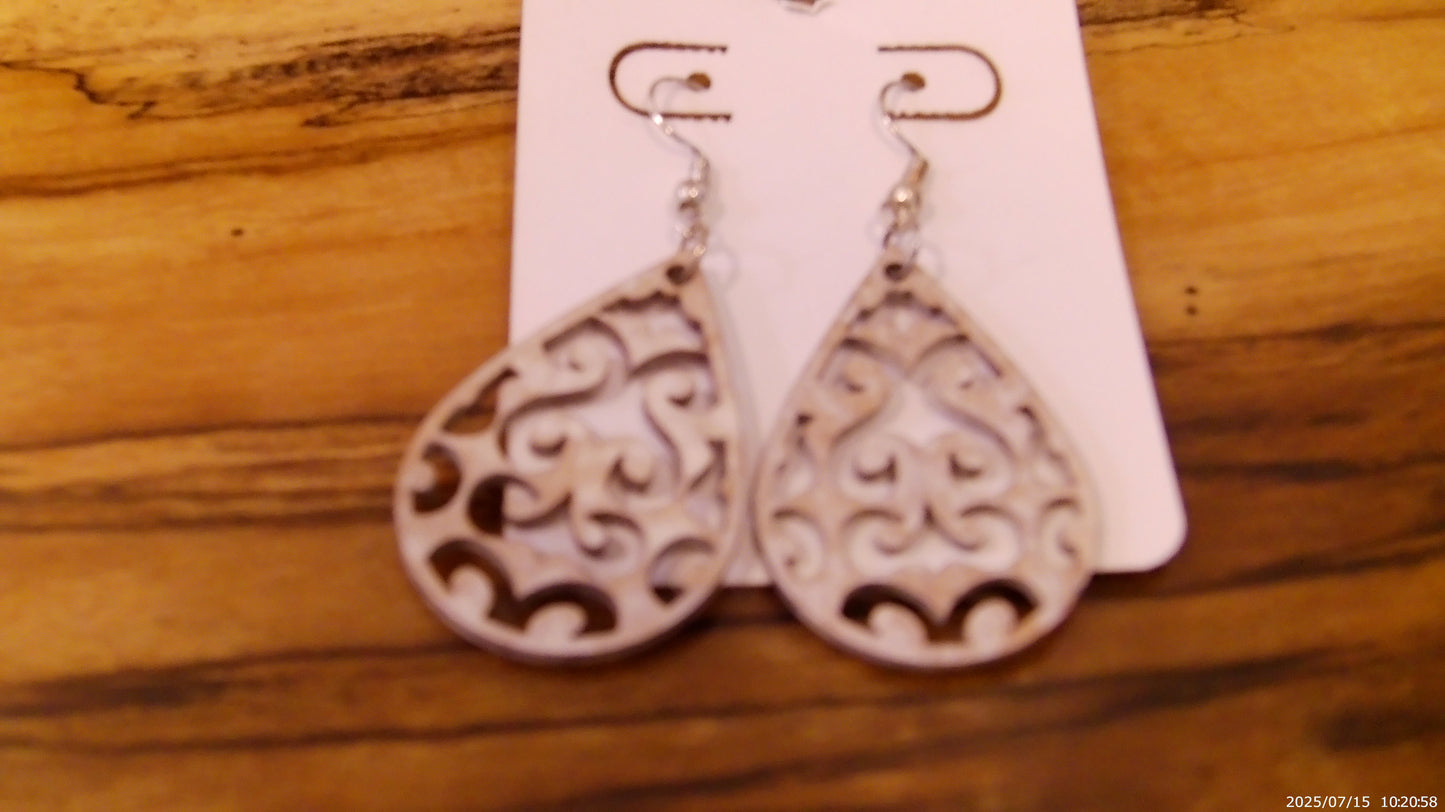 Teardrop Wooden Earrings