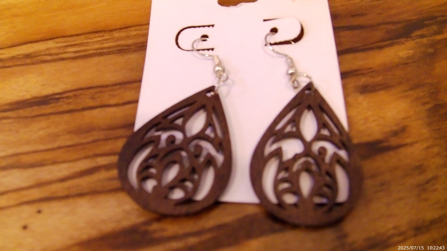 Teardrop Wooden Earrings