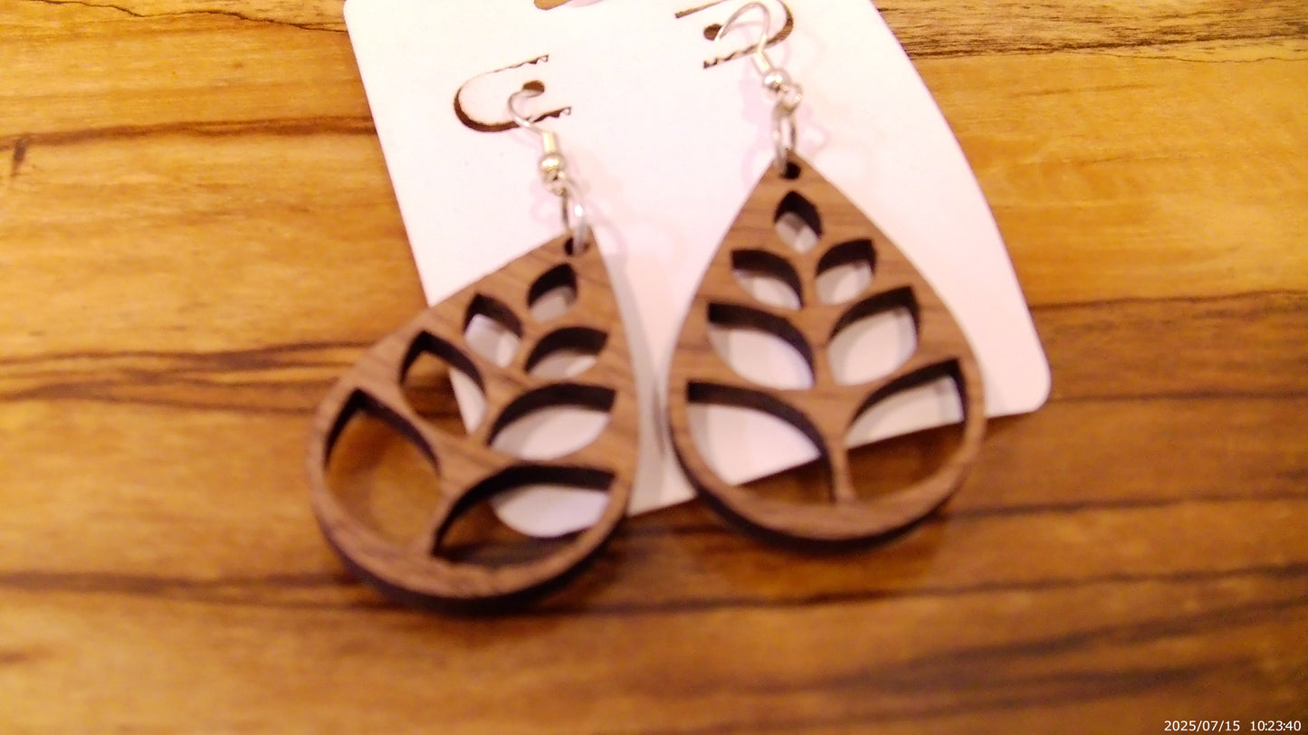 Teardrop Wooden Earrings