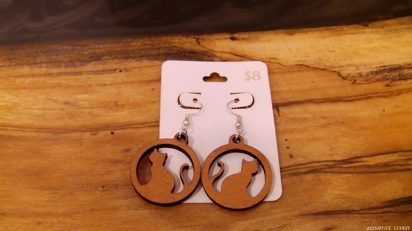 Wooden Animal Earrings