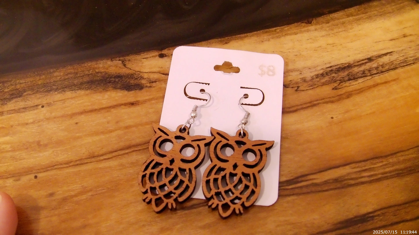 Wooden Animal Earrings